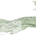 Topography map processed from Landsat bands